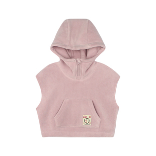 大耳象女童连帽马甲冬新款宝儿奥粒绒百搭休闲保暖防寒厚外套上衣