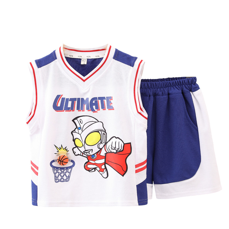 亮灯痞帅男童背心套装夏季两件套