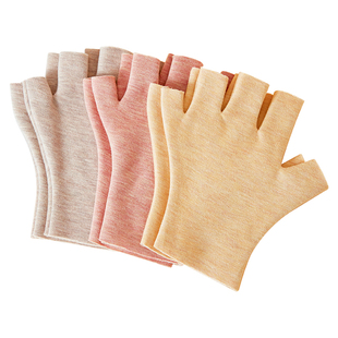 半指手套学生写字专用德绒发热防寒保暖骑车触屏打字露指隐形手套