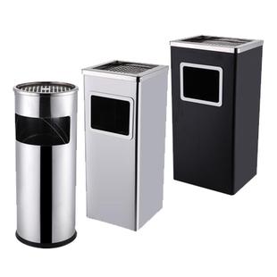 圆形果皮箱不锈钢垃圾桶酒店户外带盖大堂立式环卫筒卫生桶烟灰桶