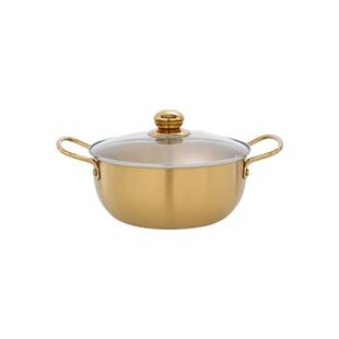 韩国泡面锅小煮锅不锈钢汤锅家用煮方便面的小锅韩式拉面锅双灶锅