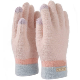 卡蒙儿童分指双层加绒保暖亲肤手套秋冬中小童多巴胺可爱防寒手套