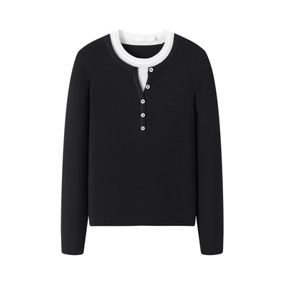 Navigare圆领通勤假两件针织衫