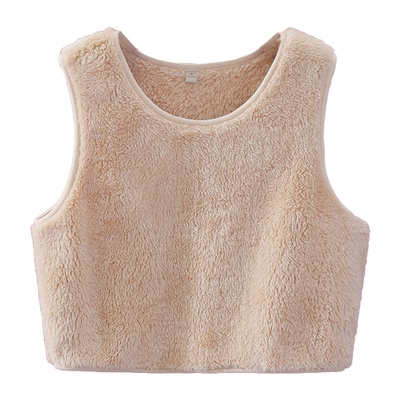 珊瑚绒女士护背护心口短款背心