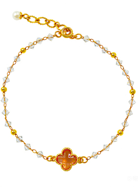 2026新款幸运草手链 轻奢小众设计 18k手串 送女友生日礼物