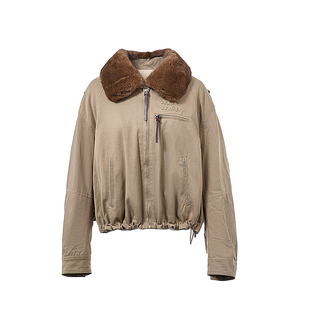 水貂毛领可拆卸皮草短款派克服鹅绒羽绒服女冬季2025新款夹克外套