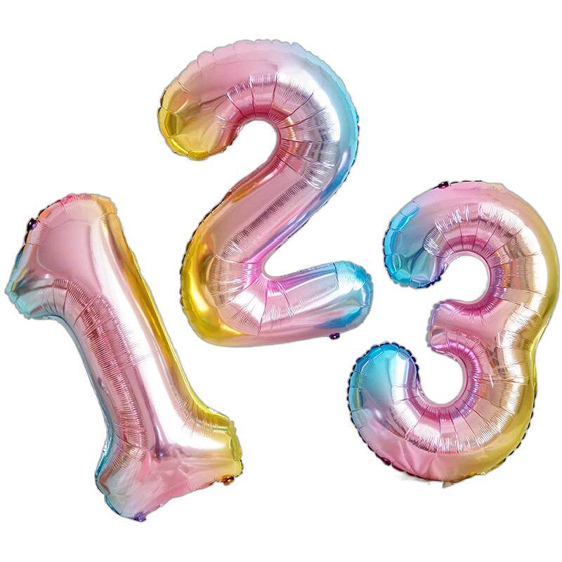 儿童生日铝膜数字气球拍照布置