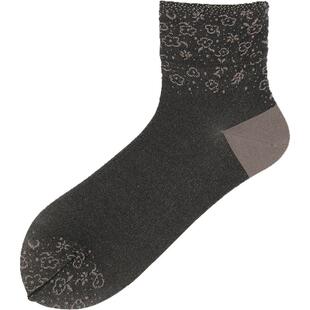 Tabio自然花梗袜子女高弹柔软透气中筒袜ins潮网红款日本女袜秋冬