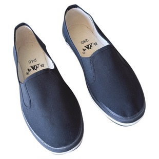 征峰布鞋解放鞋男款黑色帆布鞋防滑耐磨透气防水男款休闲橡胶板鞋