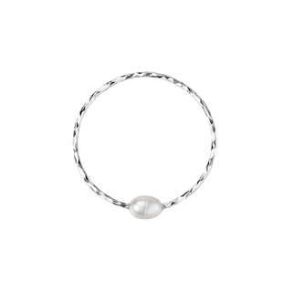 【巷南】925纯银淡水珍珠素圈戒指小众设计闭口戒女高级感食指戒