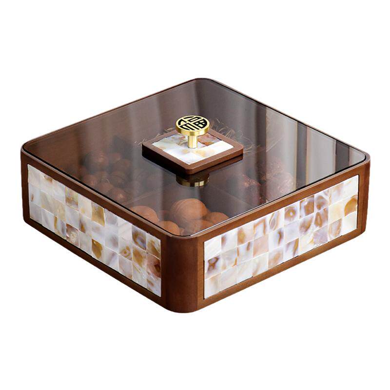 中古风贝壳高档果盒客厅家用实木