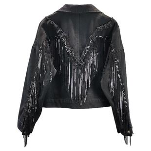 流苏牛仔外套女短款2025春秋季新款欧洲站潮货宽松显瘦小个子上衣