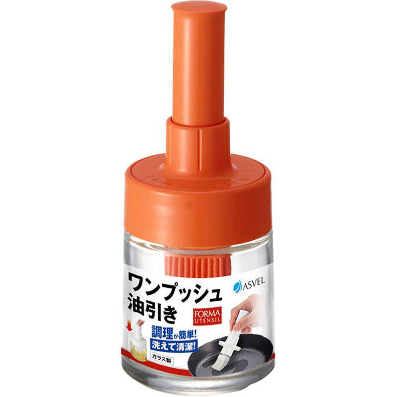 日本ASVEL耐高温油刷带瓶玻璃 厨房烘焙烧烤刷烙饼硅胶电饼铛刷子