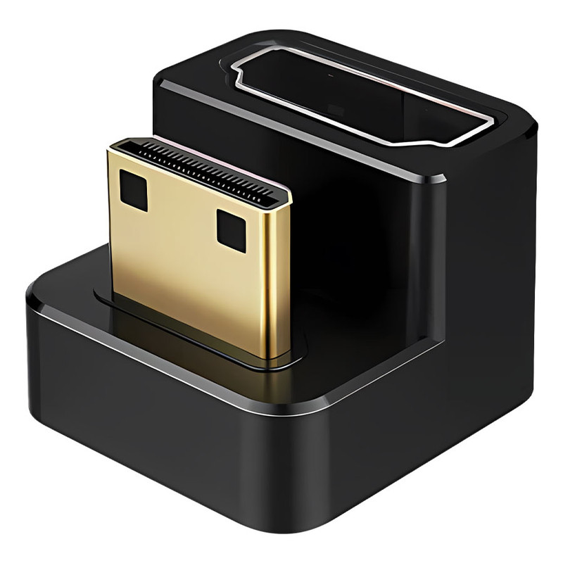 闪蛇mini HDMI转HDMI弯头180度高清线迷你转接头便携屏U型转换器
