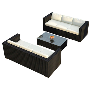 户外庭院小户型北欧藤编沙发组合室外酒店会所露台双人防水藤家具