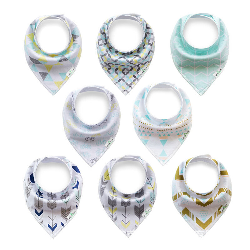 爆款婴儿三e角巾双层口水巾围嘴8件装新款宝宝围兜母婴用品,婴童用品,小围嘴,淘宝优惠券,粉丝福利购,淘宝优惠卷