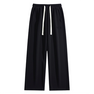 加长男裤美式青少年加绒加厚裤子冬季黑色牛仔裤男生高个子直筒裤