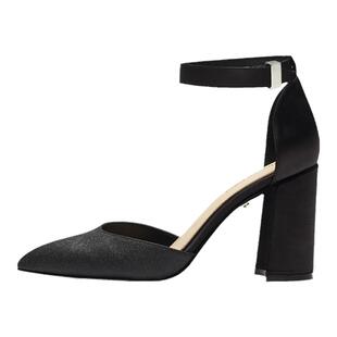 LuxuryRebel早春尖头粗跟一字扣带高跟时尚半凉女单鞋LH350F21012