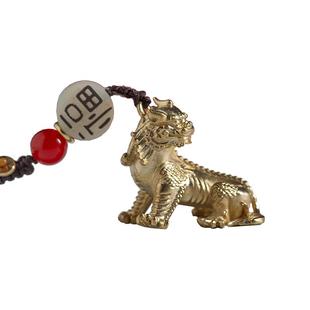 九华山谛听车钥匙扣小挂件高档吉祥礼品礼盒装家居装饰品铜摆件