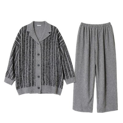 猫人男士半边绒睡衣2025款秋冬季加绒加厚保暖高级感可外穿家居服