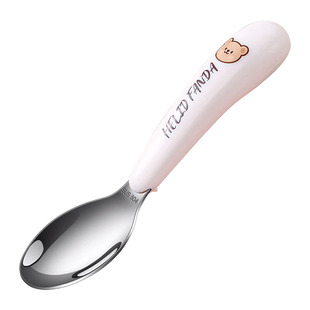 宝宝勺子儿童学吃饭训练筷子勺子叉子二三236岁练习弯头辅食餐具