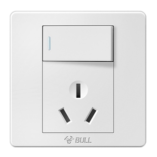 公牛空调热水器专用插座面板十六安一开三孔3洞三眼16a带开关插座