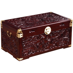 复古香樟木箱子实木陪嫁妆箱结婚箱收纳储物箱字画箱衣箱婚嫁木箱