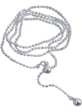 S925纯银闪珠项链女长款毛衣链