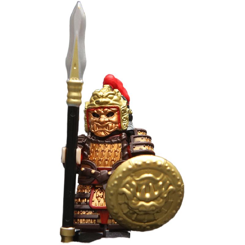 古代唐朝军士人仔积木玄甲军神策陌刀军百守卫百战精兵拼装玩具男