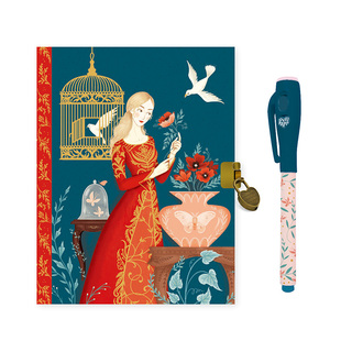 Djeco儿童带锁的秘密日记本钥匙手账本学生女生少女可爱精致复古