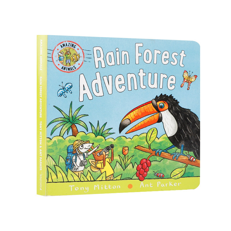 英文原版进口 神奇动物:热带雨林探险Amazing Animals: Rain Forest Adventure 低幼儿童启蒙绘本宝宝撕不烂纸板书亲子互动早教书