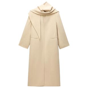 【Woolmark认证】OCHIRLY欧时力纯羊毛呢大衣围巾2025秋冬