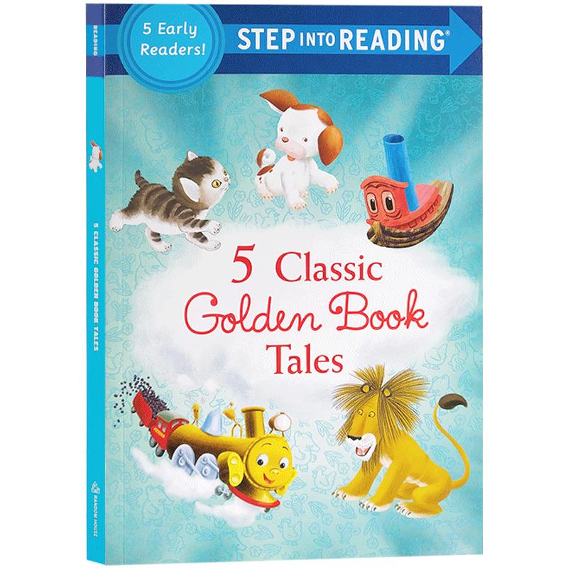 英文原版进口儿童早期学习初级读物 Five Classic Golden Book Tales Step into Reading系列 小学生提升阅读绘本经典故事书4-6岁