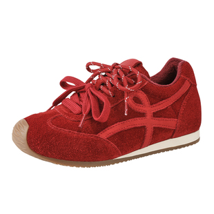 MILLIE'S/妙丽2026新款秋冬复古德训鞋女平底休闲运动板鞋阿甘鞋Z