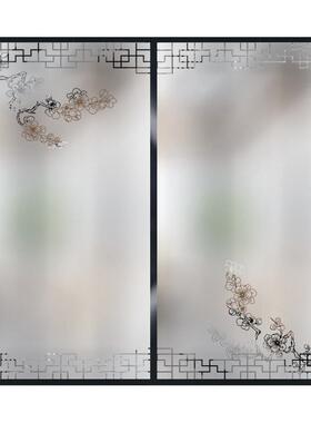 古风玻璃贴膜隔断中式