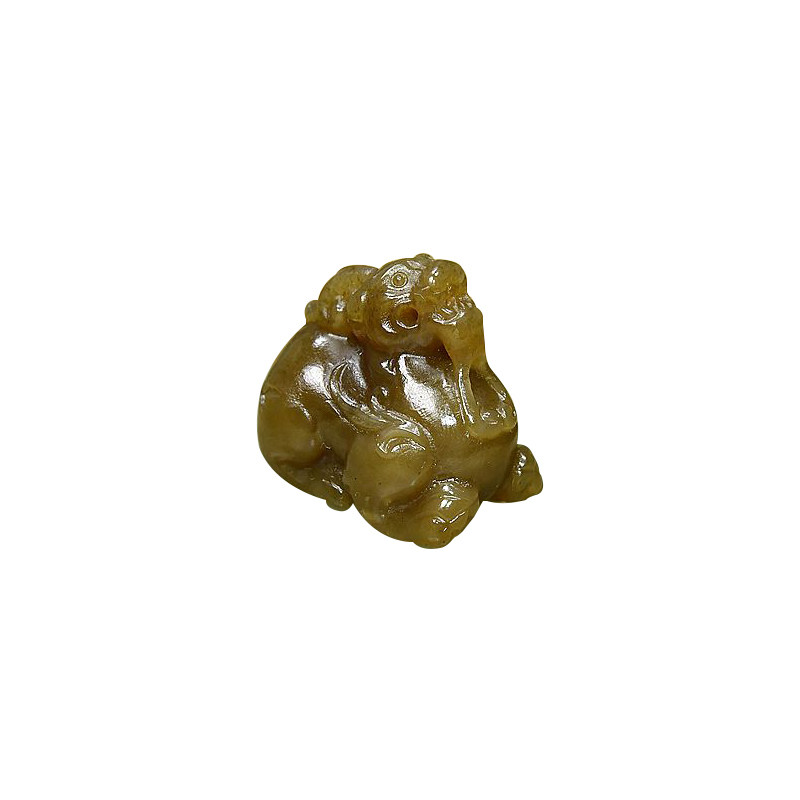 和田玉且末料红糖貔貅吊坠