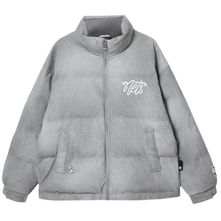 杰克琼斯NBA联名篮网队2025年新款男装冬季棉服立领字母刺绣外套