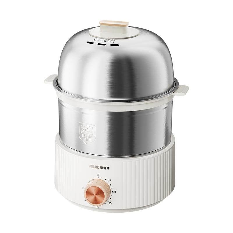 奥克斯煮蛋器不锈钢蒸蛋器自动断电家用定时小型多功能早餐机神器