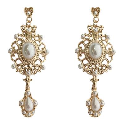 宫廷古典风优雅无耳洞巴洛克珍珠