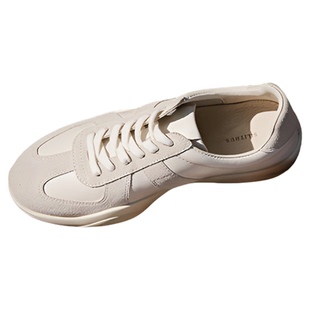 【王小毒】时光旅客○柔软真皮德训鞋女2026春新品简约复古小白鞋