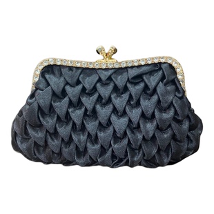 名媛气质镶钻手拿包女绸缎晚宴包水钻手抓包礼服手拎包