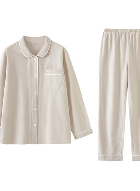 秋冬全棉大码睡衣情侣家居服