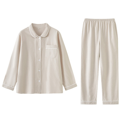 秋冬全棉大码睡衣情侣家居服