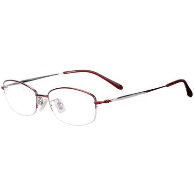 近视眼镜半框女超轻纯钛可配度数