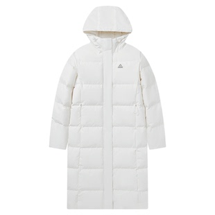 匹克驭雪长羽绒 |三防羽绒服女防水放油防污连帽中长款运动外套