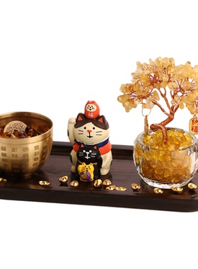 贝汉美迷你招财猫办公室桌面装饰