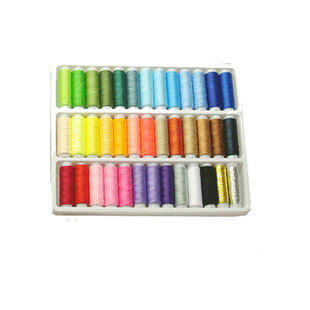 39色24色涤纶手缝纫线盒装不织布手工布艺diy材料配件针胶套装