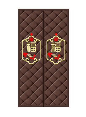 强磁闭合加大坠重防风保暖棉门帘