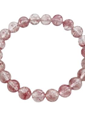 鸢语海小精品红云母片白水体草莓晶天然冰种水晶手链手串女