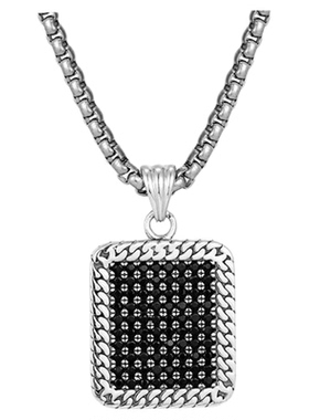 KREAM 满钻方牌项链男嘻哈女吊坠情侣欧美潮流